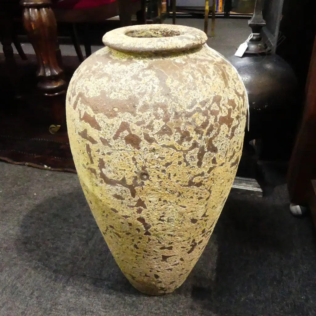 CONCRETE URN, KILN FIRED PATINA H.490mm Image 1++
