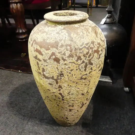 CONCRETE URN, KILN FIRED PATINA H.490mm