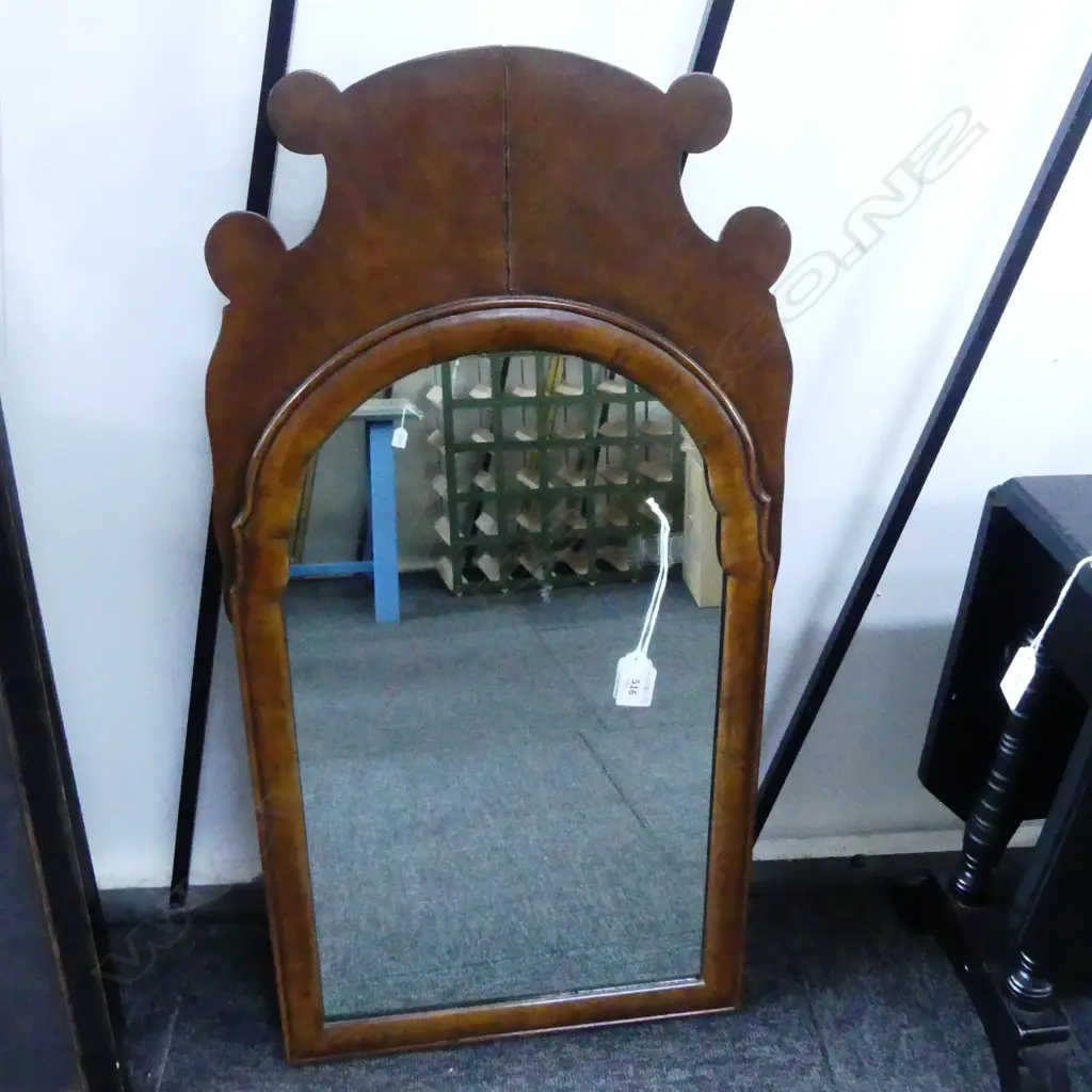 MIRROR w. MAHOGANY FRAME 700x360mm Image 1++