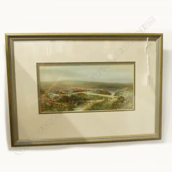 WALTER HENRY SWEET (UK 1889-1949), HEATHER MOOR LANDSCAPE WC 145x295mm