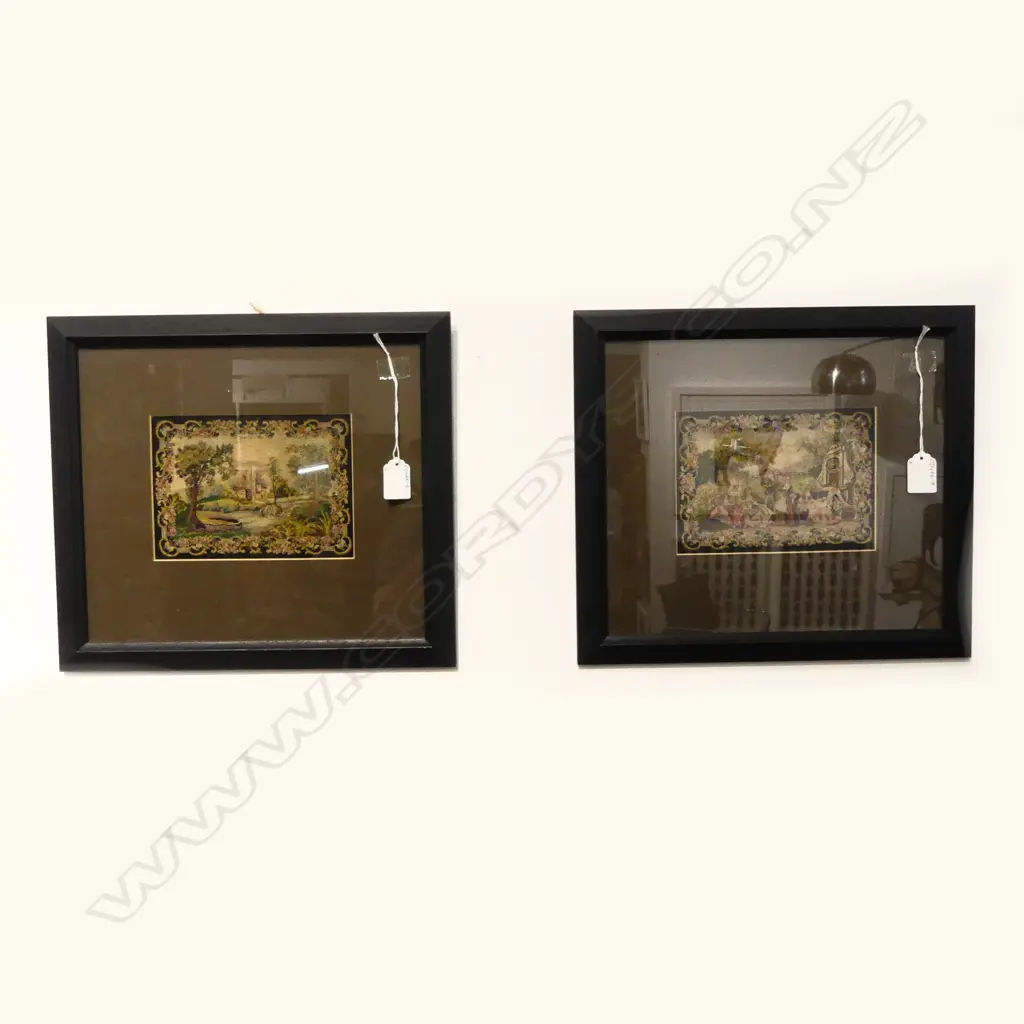 2 FRAMED FRENCH NEEDLEWORKS, 130x180mm Image 1++