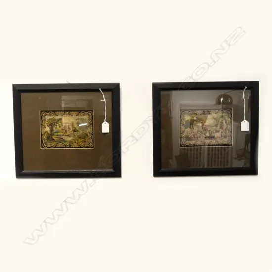 2 FRAMED FRENCH NEEDLEWORKS, 130x180mm
