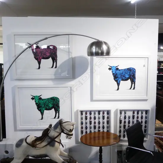 RENE GAUGUIN, 3 GRAFFITIED COWS, ALL EDITION 12/20, 900x700mm