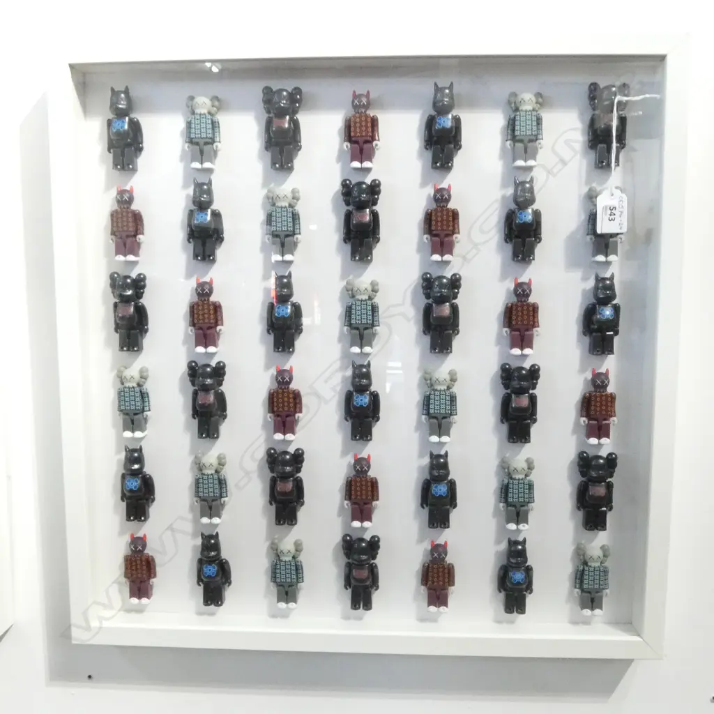 42 FRAMED UNBOXED KAWS BY KUBRICK FIGURES 480x480mm 1 LOOSE HAS BEEN REPAIRED Image 1++