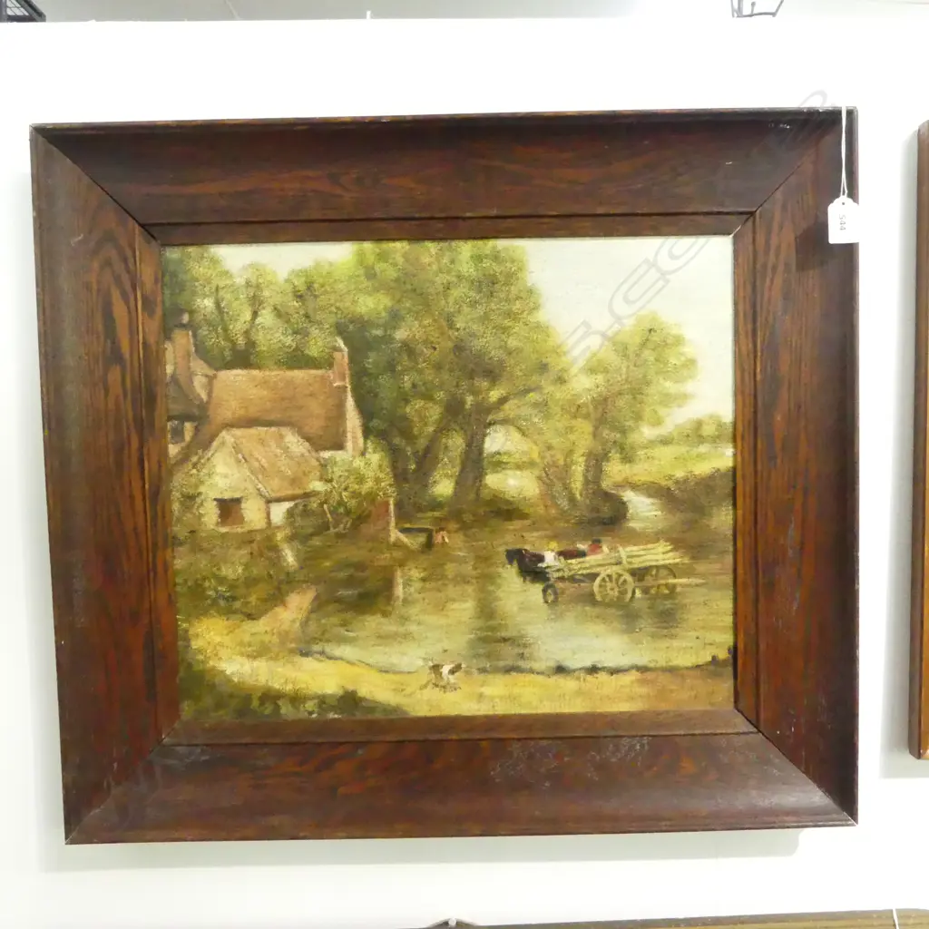 STELLA MORRIS AFTER CONSTABLES THE HAY WAIN, OIL ON BOARD '76 400x470mm Image 1++