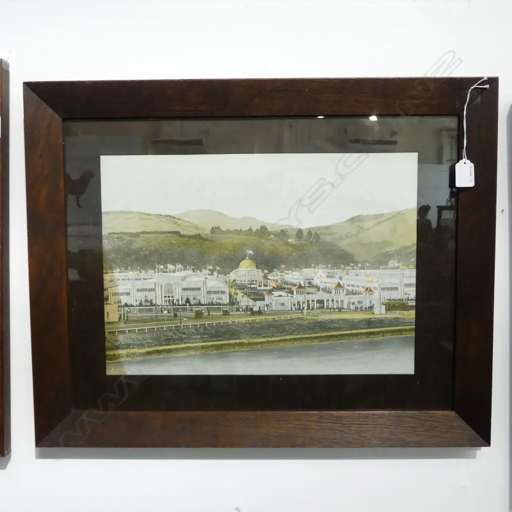 OAK FRAMED PHOTO of CHRISTCHURCH INTERNATIONAL EXHIBITION 1906 290x420mm Image 1++
