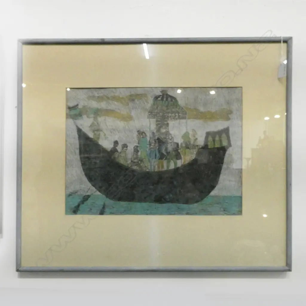 ARTIST UNKNOWN, PASTEL, MEN ON A SHIP, 310x430mm Image 1++