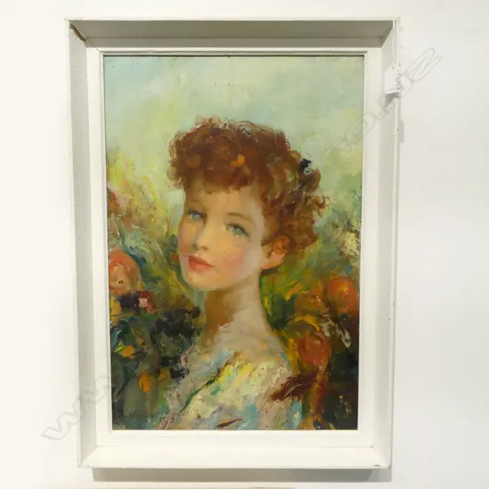 JOHN FREDERICK LLOYD STEVENS (UK 1902-90), PORTRAIT OF A YOUNG WOMAN, OIL ON BOARD 525x355mm