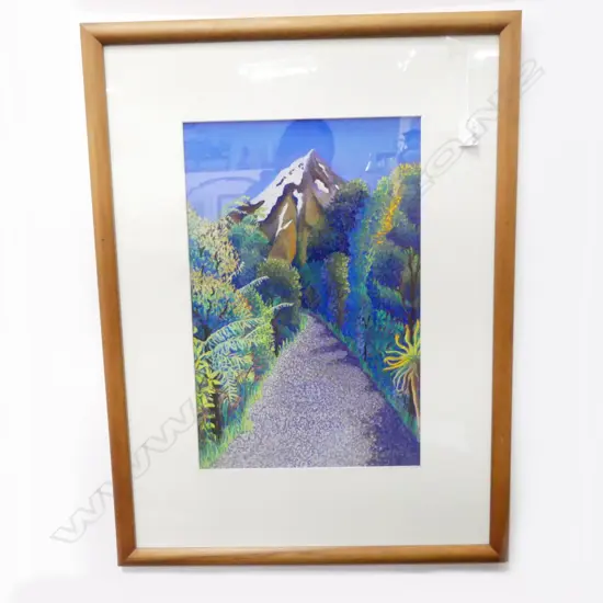 MARION TOWNS 'TO TARANAKI' PASTEL ON PAPER 470x310mm 