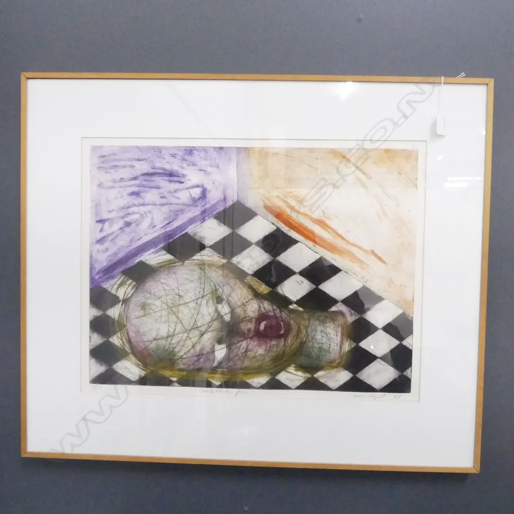 CHARO OQUET, HEAD ON THE FLOOR, PRINT 4/30, SIGNED & DATED '84, 390x530mm Image 1++