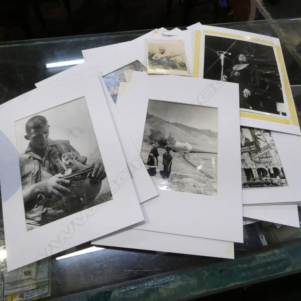 7 MOUNTED WORLD PHOTOGRAPHS 300x4200 & 9 SMALLER 295x210mm w. CUBAN POSTCARD '1959' Image 1++