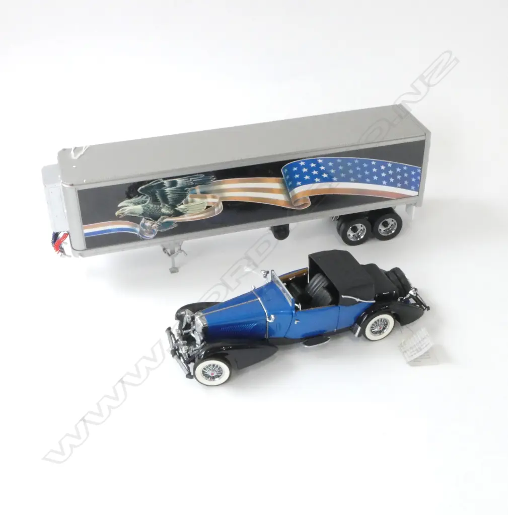 FRANKLIN MINT MODEL 1933 DUESENBERG L240MM & TRUCK TRAILER L400MM Image 1++