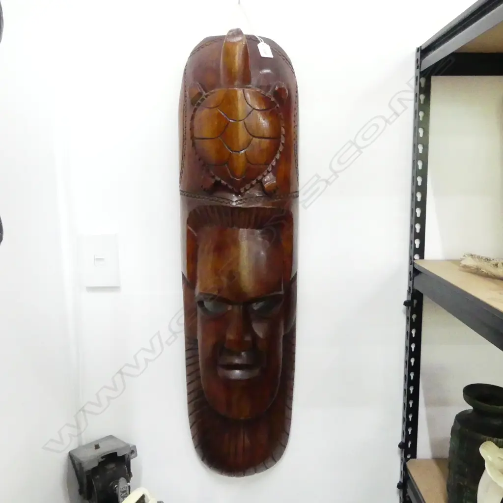 CARVED WOODEN TRIBAL MASK H.920mm Image 1++