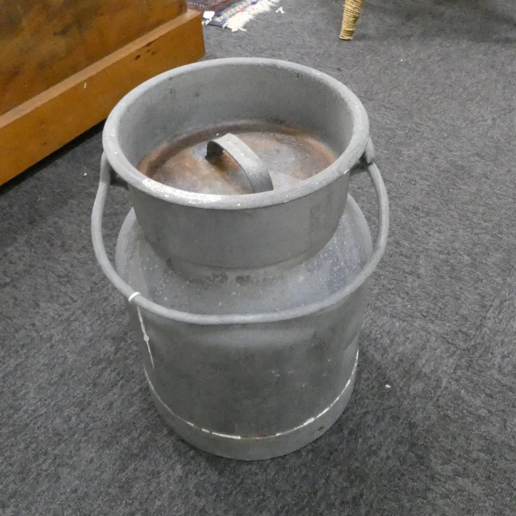 VINTAGE METAL MILK / CREAM CAN H.380mm Image 1++