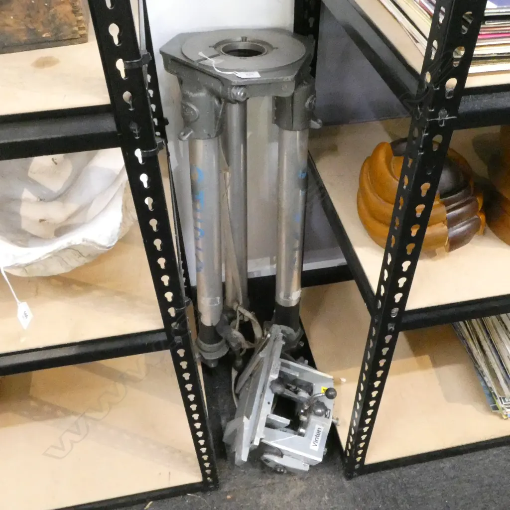 CAST ALLUMINIUM VINTEX MOVIE CAMERA TRIPOD STAND H1000 L460MM Image 1++