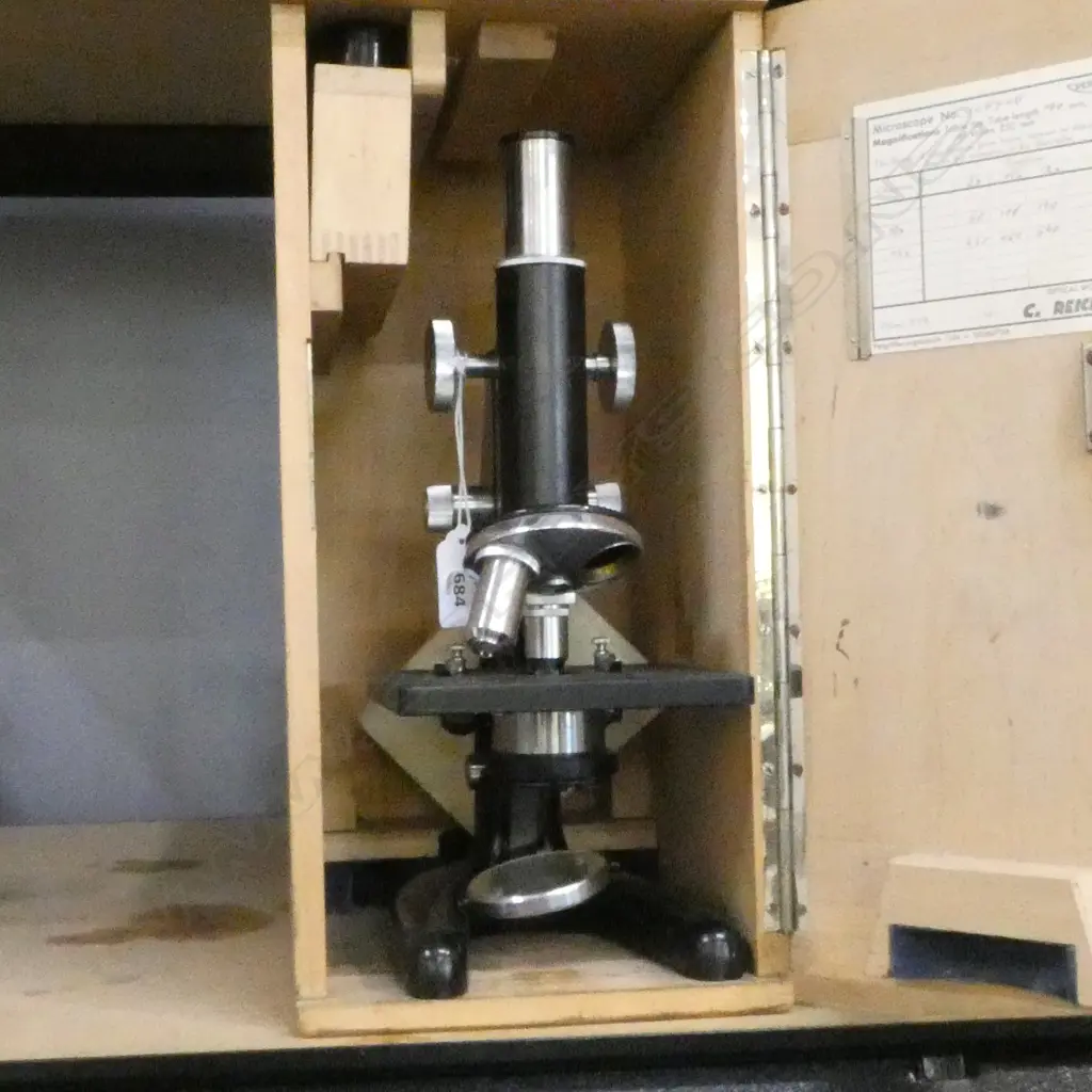 REICHERT MICROSCOPE, BOXED H.355mm Image 1++