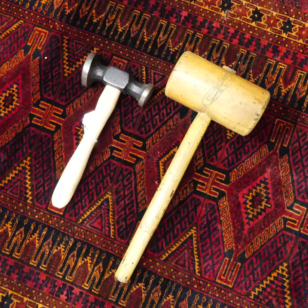 BOX WOOD MALLET L.350mm + COBBLERS HAMMER Image 1++