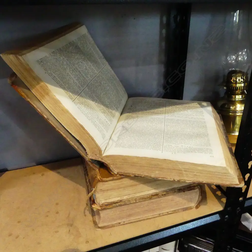 3 ANTIQUE BIBLES C.1792 H.275mm Image 1++