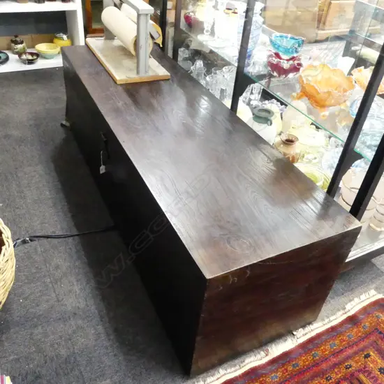 'OLD JAVA' DARK STAINED WOODEN TRUNK 1600x500x490mm