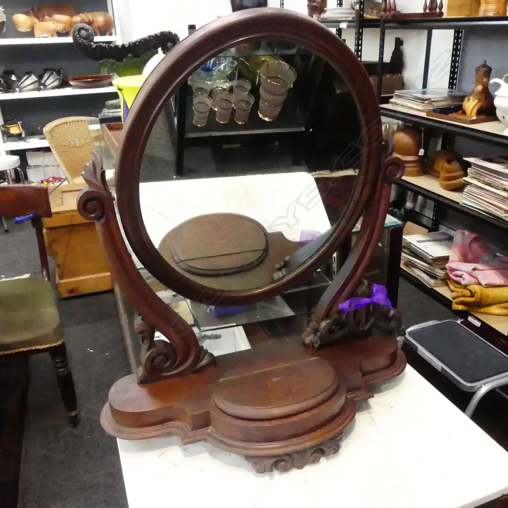 SWING BACK VANITY MIRROR (FINIAL NEEDS REPAIR) H.720mm Image 1++