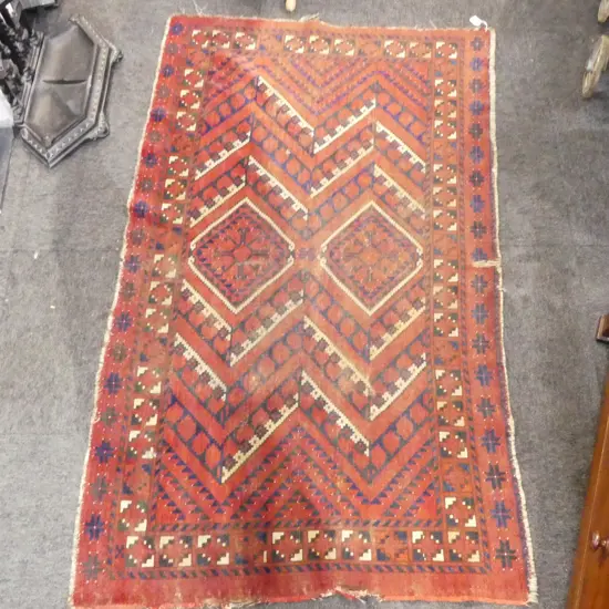 HAND KNOTTED ALL WOOL RUG 1750x1000mm