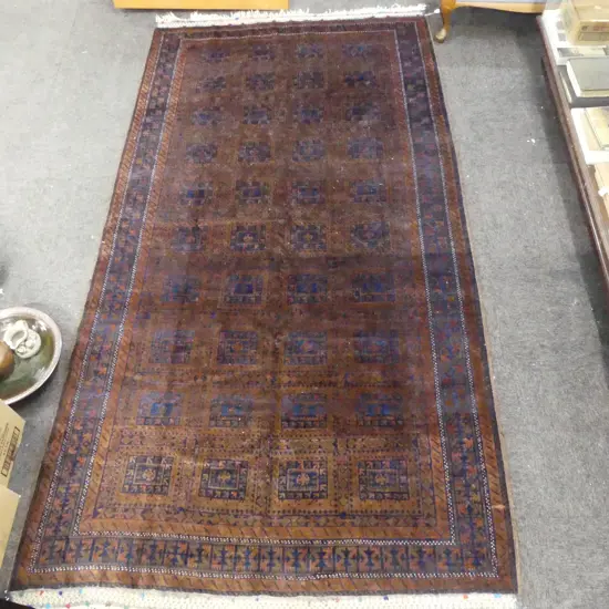 HAND KNOTTED ALL WOOL RUG - DARK TONES 2800x1510mm