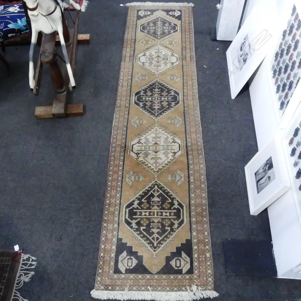 HAND KNOTTED WOOL PILE RUNNER 2900x690mm Image 1++