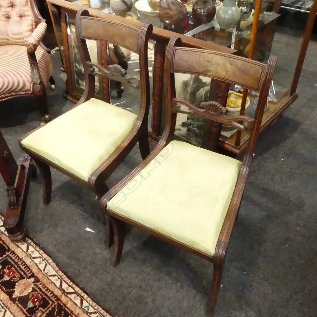 PR ANTIQUE MAHOGANY DROP SEAT CHAIRS Image 1++
