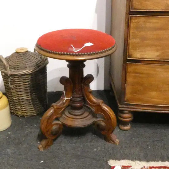 ANTIQUE REVOLVING STOOL H.510mm