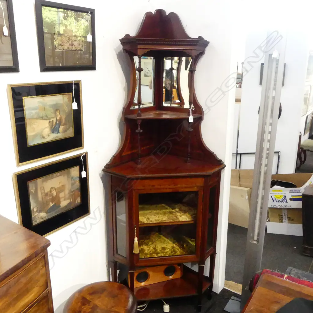 EDWARDIAN CORNER CABINET W.770mm H.2000mm Image 1++