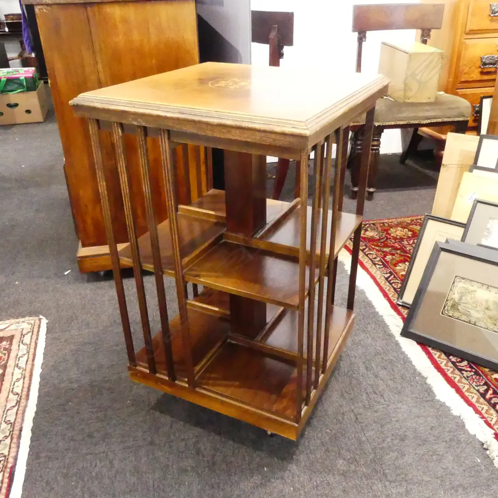INLAID FADED REVOLVING BOOKSHELF 480x780mm Image 1++