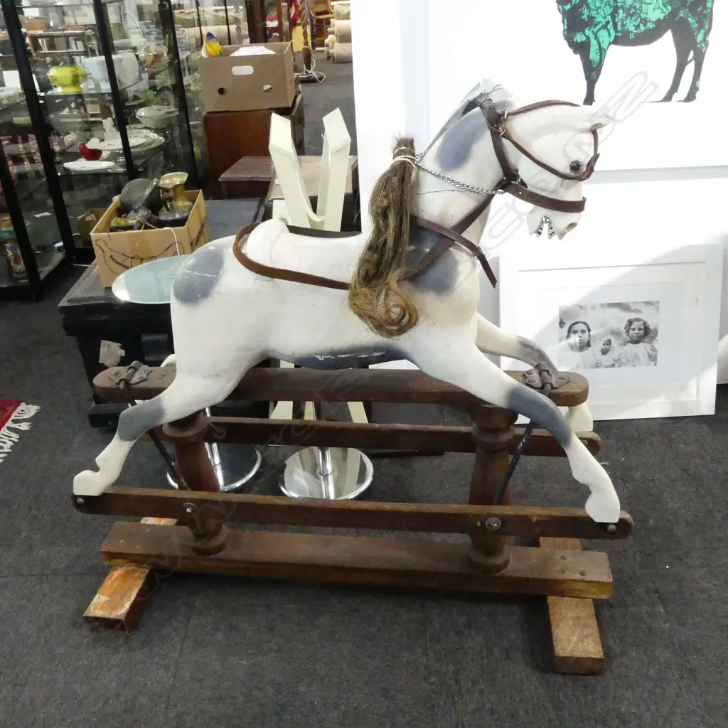 EARLY 20thC ROCKING HORSE w. FAMILY HISTORY 350x1050x1020mm Image 1++
