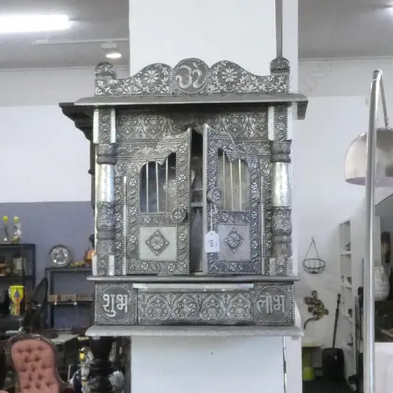 ORIENTAL SILVER METAL HOME TEMPLE H.500mm