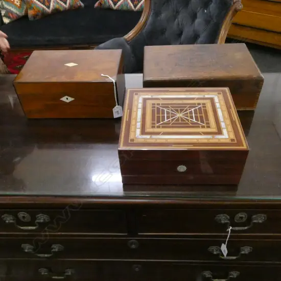 3 WOODEN BOXES W.300mm