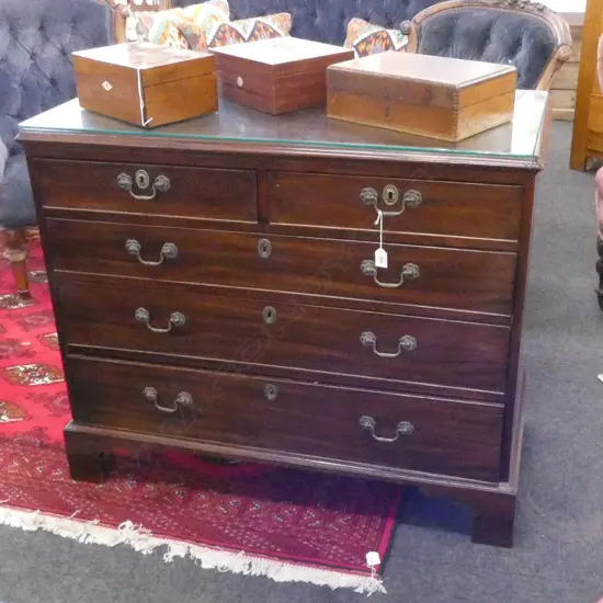 MAHOGANY 5 DRAWER CHEST 1010x500x840mm