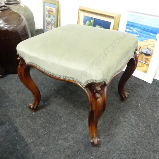 ANTIQUE UPHOLSTERED STOOL