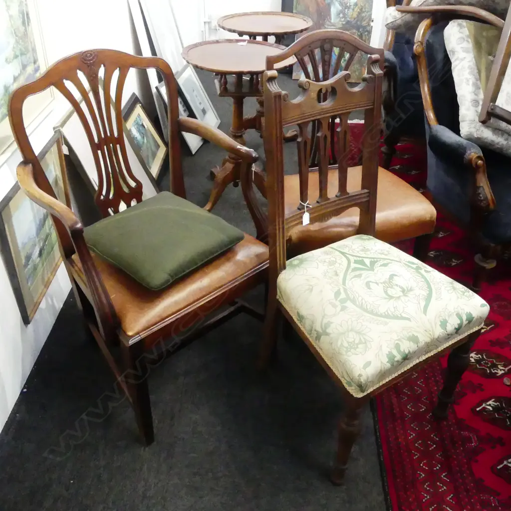 GEORGIAN CARVER & CHAIR w. EDWARDIAN CHAIR Image 1++