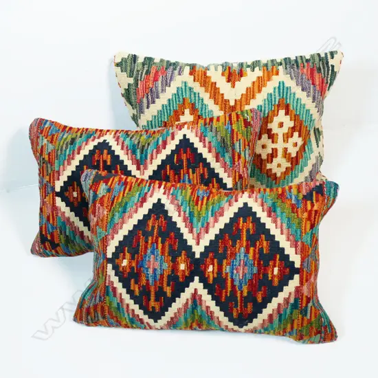 THREE RECTANGULAR KILIM CUSHIONS
