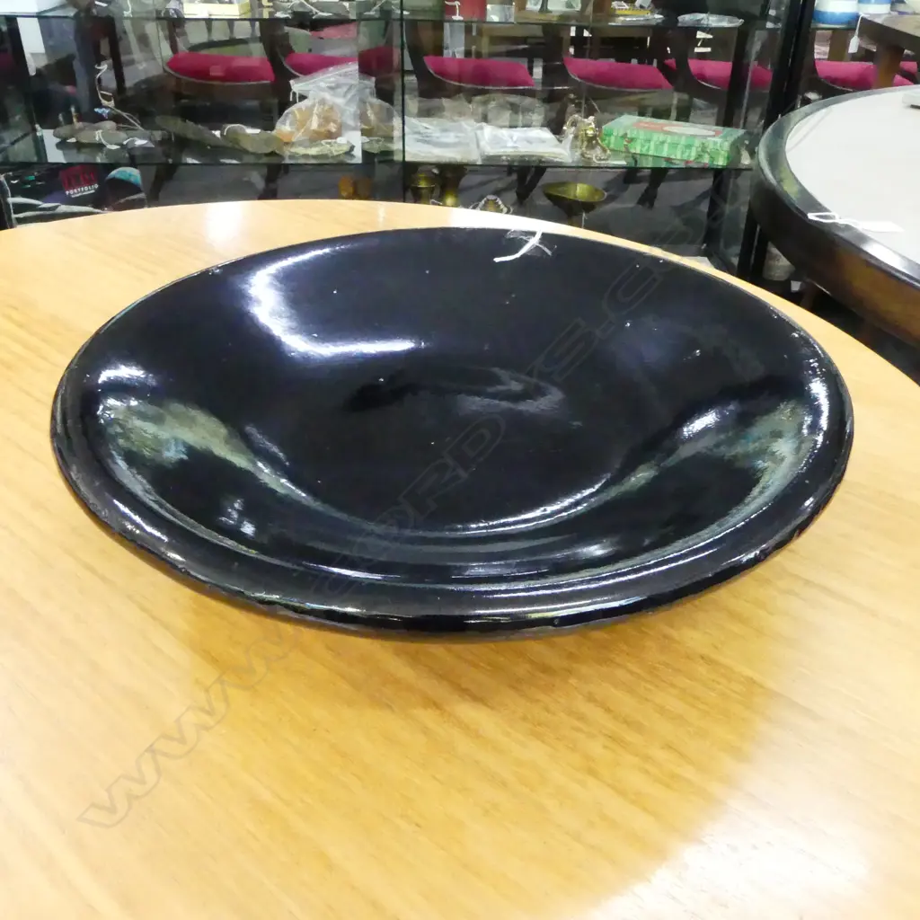DARK GLAZED TERRACOTTA GARDEN BIRD BOWL Dia.410mm Image 1++