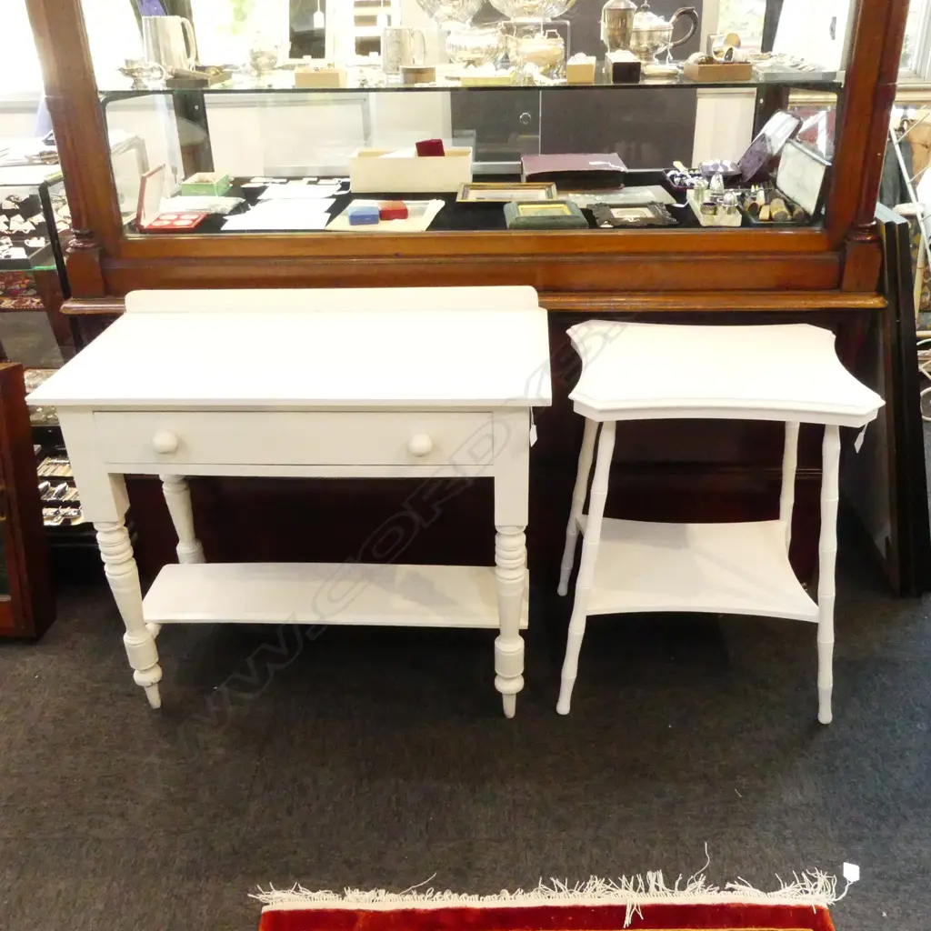 WHITE PAINTED DRESSER & TABLE; Largest 900x440x800mm Image 1++