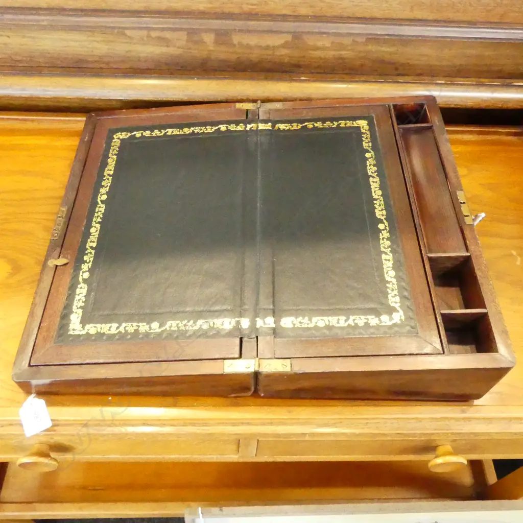 MAHOGANY WRITING BOX 400x240x130mm (KEY) Image 1++