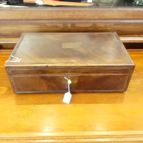MAHOGANY WRITING BOX 400x240x130mm (KEY)