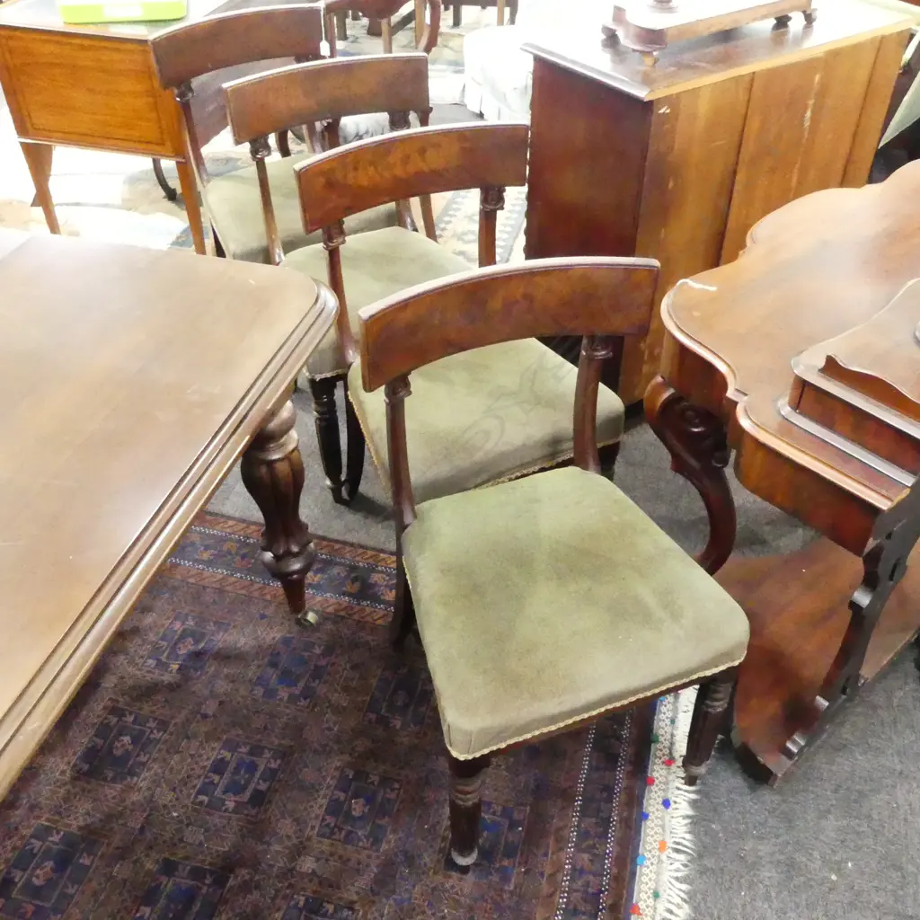 4 ANTIQUE MAHOGANY BLADE BACK DINING CHAIRS AF Image 1++