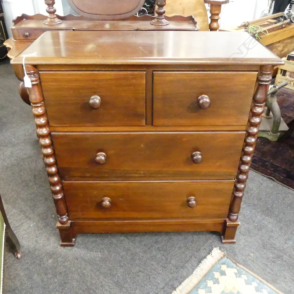 4 DRAWER CHEST OF DRAWERS 890x400x910mm Image 1++