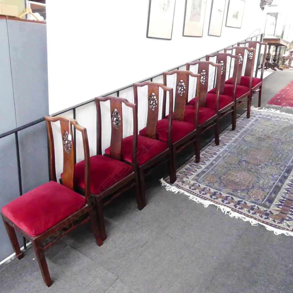 8 CHINESE CARVED ROSEWOOD CHAIRS  Image 1++