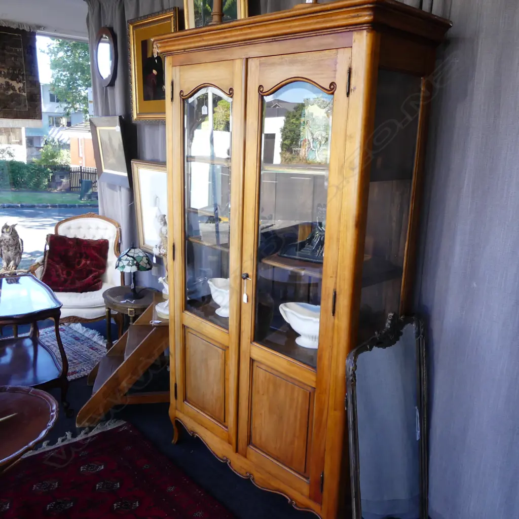 FRENCH WALNUT DISPLAY CABINET 1200x460x2000mm Image 1++