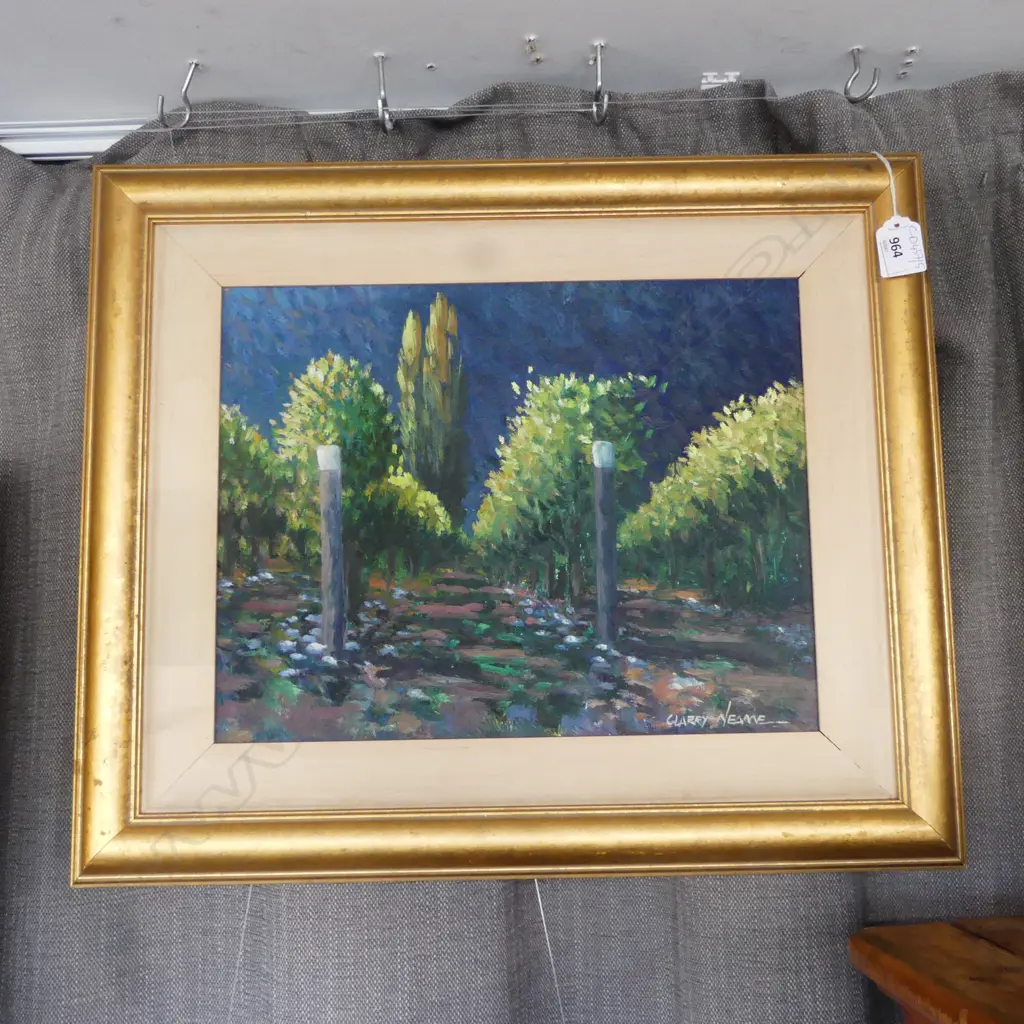 CLARRY NEAME, VINEYARD, OIL ON BOARD 270x345mm Image 1++