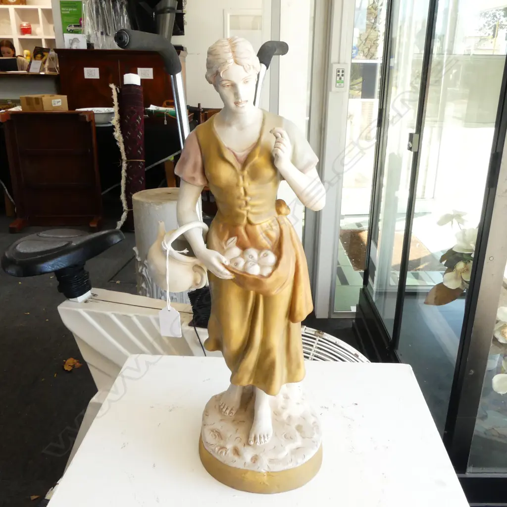 LG ROYAL DUX FIGURE OF A GIRL w. TEAPOT H.520mm Image 1++