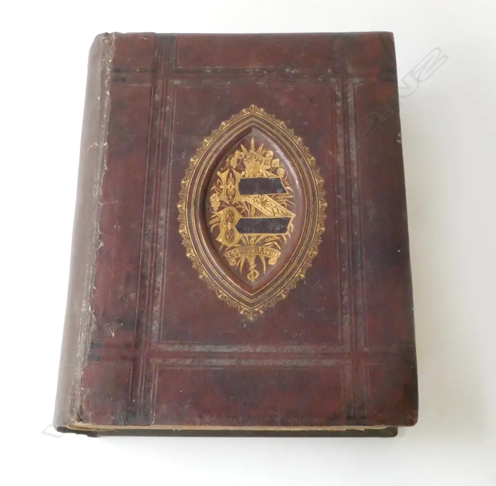 ANTIQUE HOLY BIBLE LONDON & GLASGOW ILLUSTRATED, L.330MM W.265MM D.85MM Image 1++