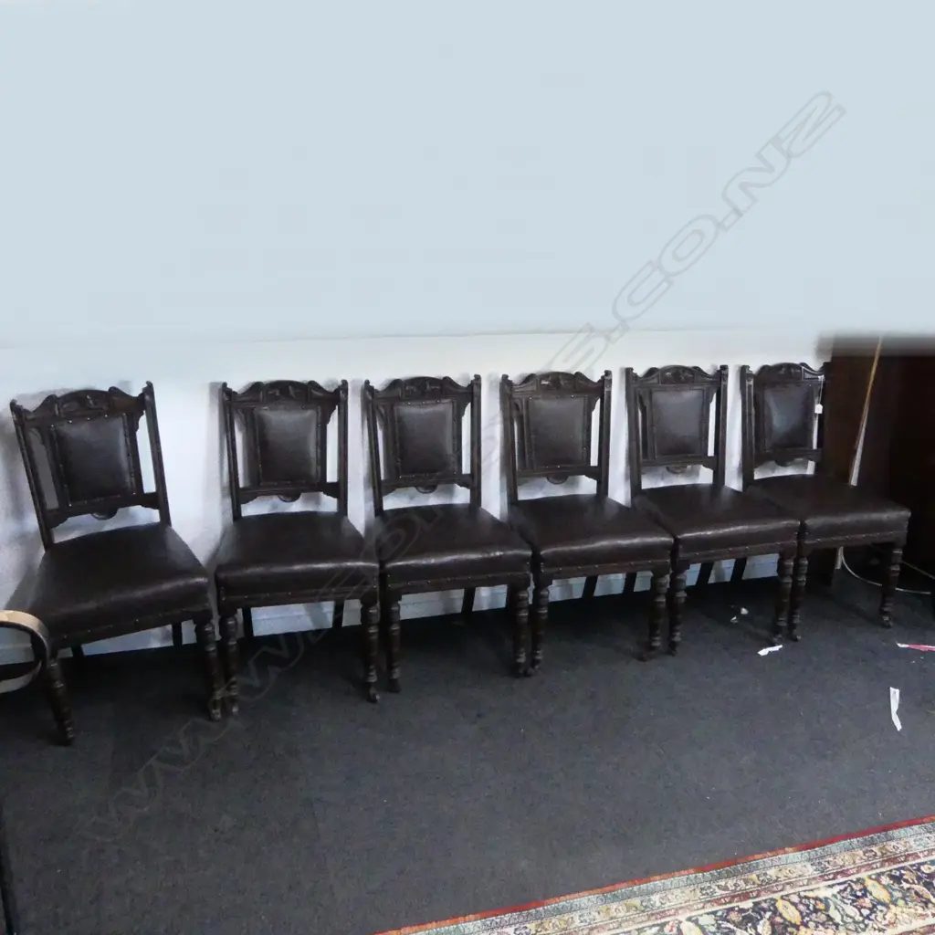 6 ANTIQUE CHAIRS (1 CASTOR MISSING) Image 1++